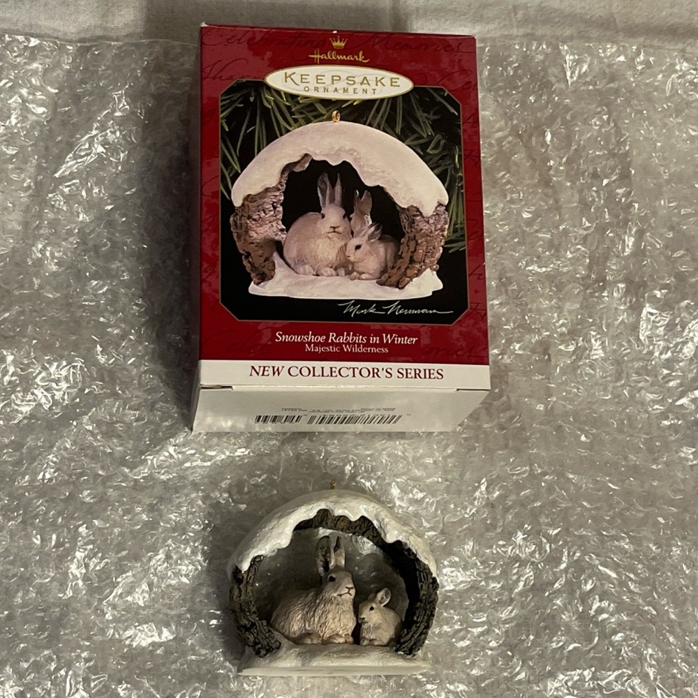 Hallmark Snowshoe Rabbits in Winter Ornament Majestic Wilderness #1 in Set